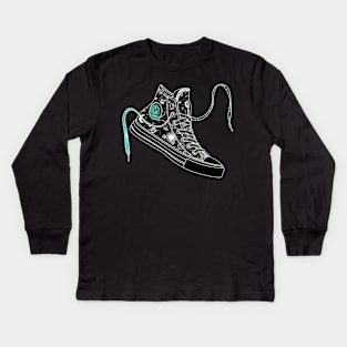 Pisces high tops - Space laces Kids Long Sleeve T-Shirt